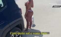 Esposa na praia