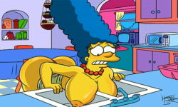 Marge simpson riding bart